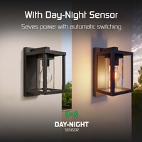 Ledvion LED Wandlamp Buiten met Schemeringssensor - 7.5W - 2100K - IP44 - Antraciet