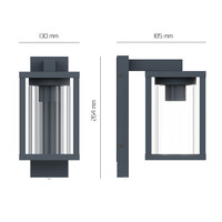 Ledvion LED Wandlamp Buiten met Schemeringssensor - 7.5W - 2100K - IP44 - Antraciet