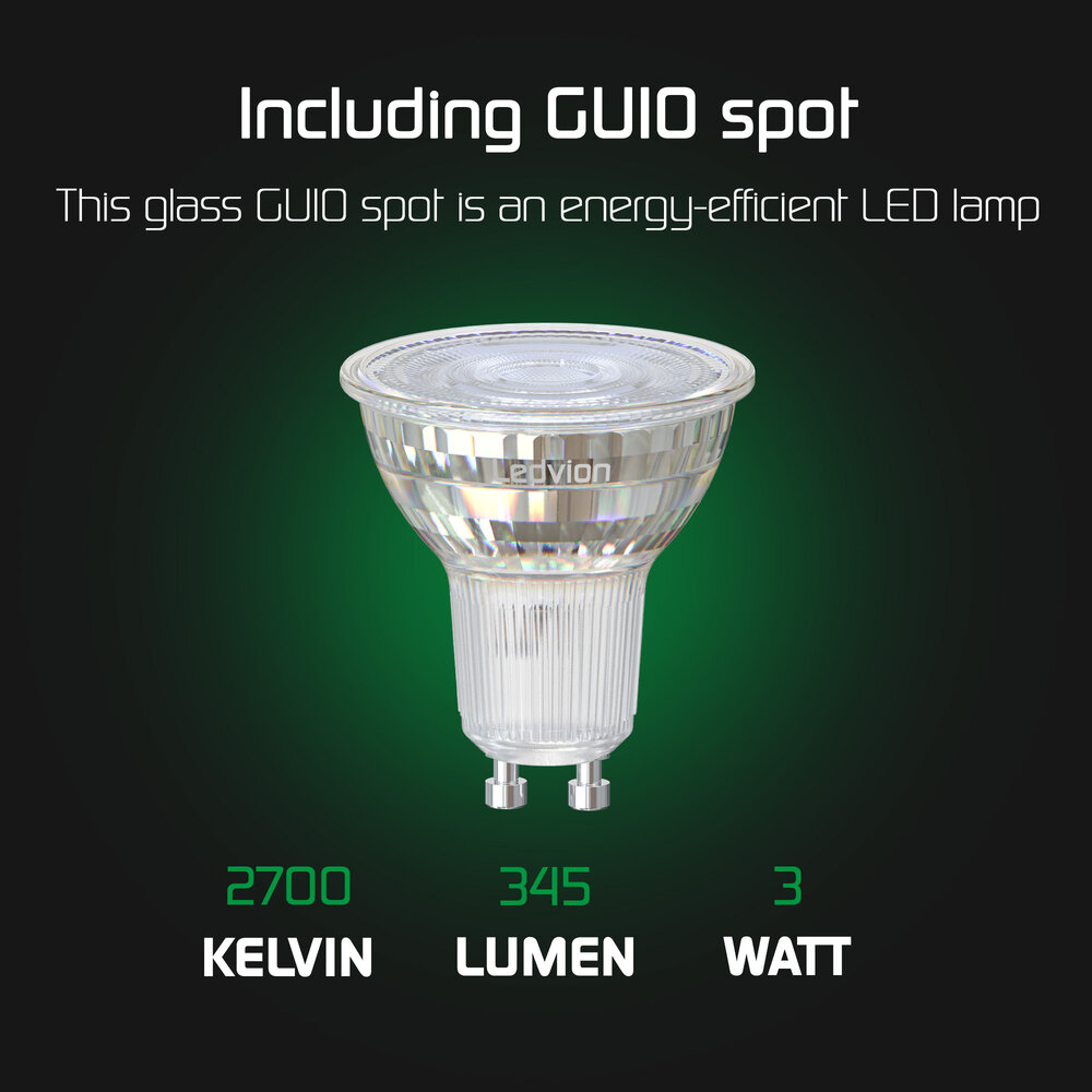 Ledvion 2x LED Opbouwspot Buiten - Dimbaar - 3W - 2700K - IP54 - Zwart