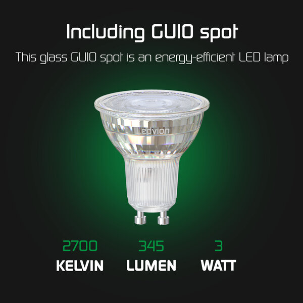 Ledvion 2x LED Opbouwspot Buiten - Dimbaar - 3W - 2700K - IP54 - Zwart