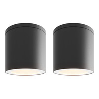 Ledvion 2x LED Opbouwspot Buiten - Dimbaar - 3W - 2700K - IP54 - Zwart
