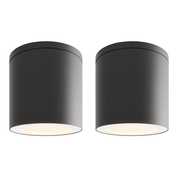 Ledvion 2x LED Opbouwspot Buiten - Dimbaar - 3W - 2700K - IP54 - Zwart