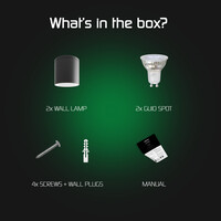 Ledvion 2x LED Opbouwspot Buiten - Dimbaar - 3W - 2700K - IP54 - Zwart