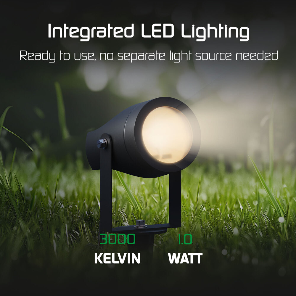 Ledvion 9x LED Prikspot - IP44 - 1W - 3000K - 1 Meter Kabel - Zwart