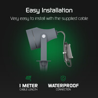 Ledvion 6x LED Prikspot - IP44 - Aluminium - 1 Meter Kabel - GU10 Fitting - Antraciet