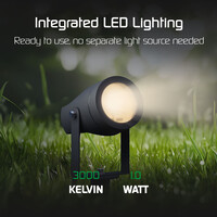 Ledvion 6x LED Prikspot - IP44 - Aluminium - 1 Meter Kabel - GU10 Fitting - Antraciet