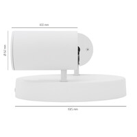 Ledvion LED Plafondspot Wit Duo - Dimbaar - 3W - 4000K - Kantelbaar