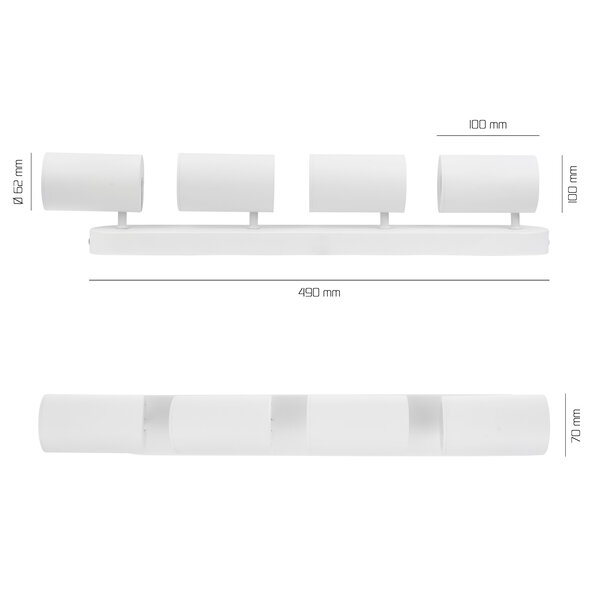 Ledvion LED Plafondspot Wit 4-lichts - Dimbaar - 3W - 6500K - Kantelbaar