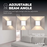 Ledvion Dimbare LED Wandlamp Buiten - Tweezijdig - 3,5W - 2700K - IP54 - Wit