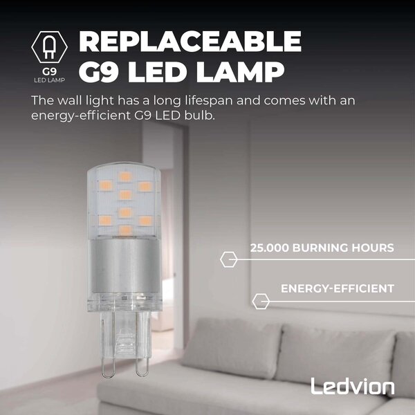 Ledvion Dimbare LED Wandlamp Buiten - Tweezijdig - 3,5W - 2700K - IP54 - Wit