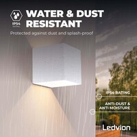 Ledvion Dimbare LED Wandlamp Buiten - Tweezijdig - 3,5W - 2700K - IP54 - Wit