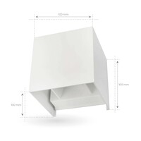 Ledvion Dimbare LED Wandlamp Buiten - Tweezijdig - 3,5W - 2700K - IP54 - Wit