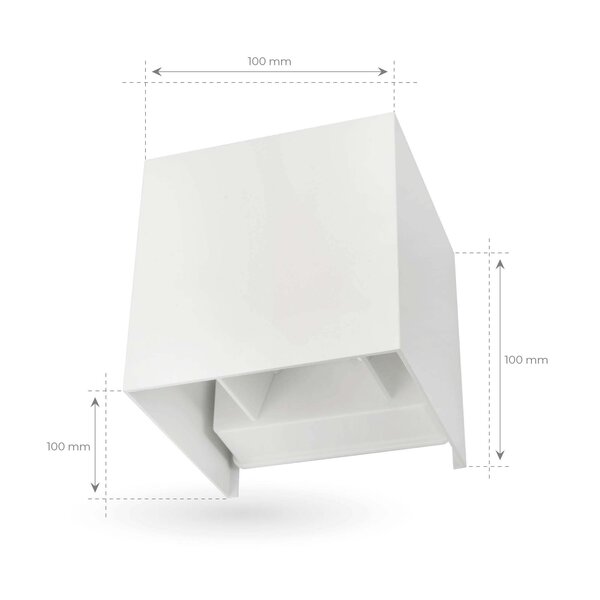 Ledvion Dimbare LED Wandlamp Buiten - Tweezijdig - 3,5W - 2700K - IP54 - Wit