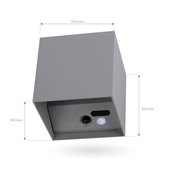 Ledvion 4x USB Oplaadbare Wandlamp Grijs - Draadloos - 4000 mAh Accu - Geschikt voor Binnen & Buiten
