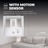 Ledvion 3x USB Oplaadbare Wandlamp Wit - Draadloos - 4000 mAh Accu - Geschikt voor Binnen & Buiten