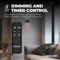 Ledvion 2x USB-C Oplaadbare Wandlamp - 2W - 150 Lumen - 2700K - IP44 - Draadloos - 1300 mAh Accu - Aluminium - Zwart