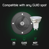 Ledvion 3x LED Grondspot Rond - IP67 - GU10 - Zwart - 1M Kabel - Kantelbaar