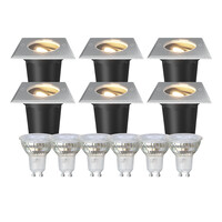 6x LED Grondspot - IP67 - 3W - 2700K - 1M Kabel - Kantelbaar