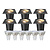 6x LED Grondspot Vierkant - IP67 - 3W - 2700K - 1M Kabel - Zwart - Kantelbaar