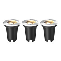 3x LED Grondspot Rond - IP67 - GU10 - RVS - 1M Kabel - Kantelbaar
