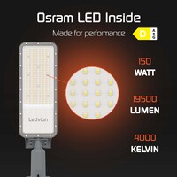 Ledvion LED Straatlamp - 150W - IP65 - 130lm/W - 4000K - Osram LED Chips