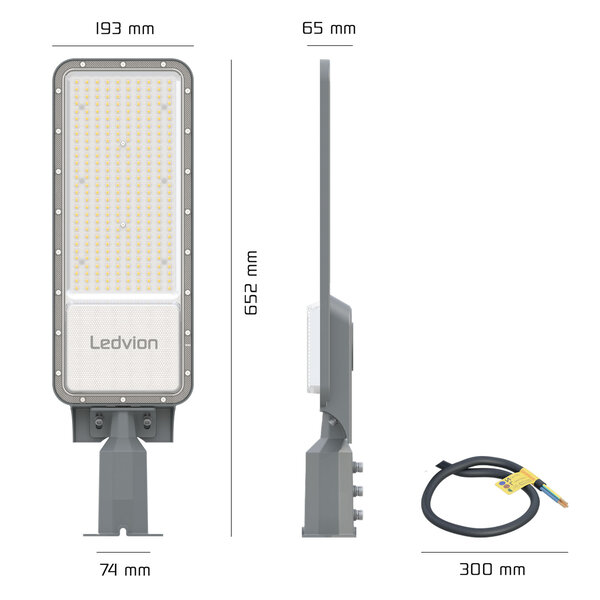 Ledvion LED Straatlamp - 200W - IP65 - 130lm/W - 6500K - Osram LED Chips