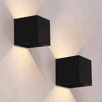 Ledvion 2x USB Oplaadbare Wandlamp Zwart - Draadloos - 4000 mAh Accu - Geschikt voor Binnen & Buiten