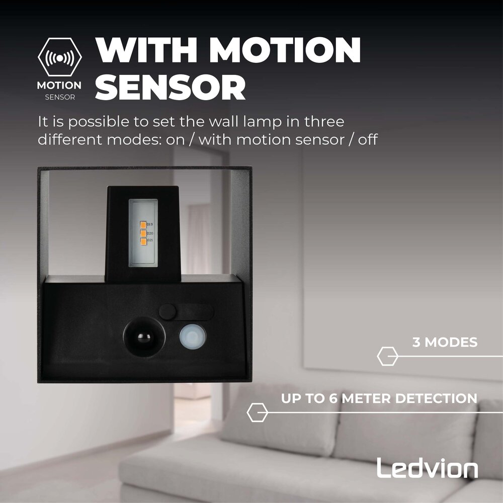Ledvion 2x USB Oplaadbare Wandlamp Zwart - Draadloos - 4000 mAh Accu - Geschikt voor Binnen & Buiten