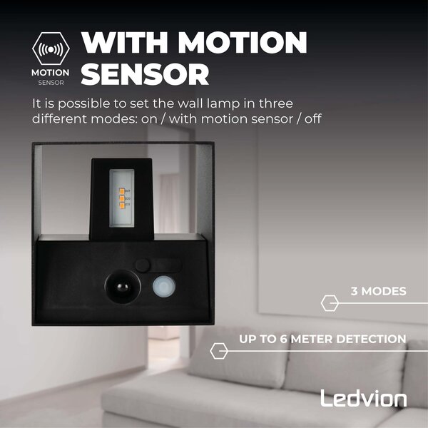 Ledvion 2x USB Oplaadbare Wandlamp Zwart - Draadloos - 4000 mAh Accu - Geschikt voor Binnen & Buiten