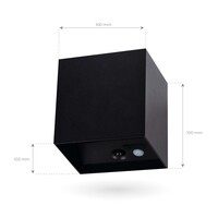 Ledvion 2x USB Oplaadbare Wandlamp Zwart - Draadloos - 4000 mAh Accu - Geschikt voor Binnen & Buiten