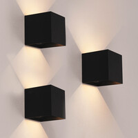 Ledvion 3x USB Oplaadbare Wandlamp Zwart - Draadloos - 4000 mAh Accu - Geschikt voor Binnen & Buiten
