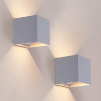 Ledvion 2x USB Oplaadbare Wandlamp Grijs - Draadloos - 4000 mAh Accu - Geschikt voor Binnen & Buiten