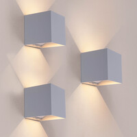 Ledvion 3x USB Oplaadbare Wandlamp Grijs - Draadloos - 4000 mAh Accu - Geschikt voor Binnen & Buiten