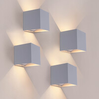 Ledvion 4x USB Oplaadbare Wandlamp Grijs - Draadloos - 4000 mAh Accu - Geschikt voor Binnen & Buiten