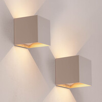 Ledvion 2x USB Oplaadbare Wandlamp Beige - Draadloos - 4000 mAh Accu - Geschikt voor Binnen & Buiten