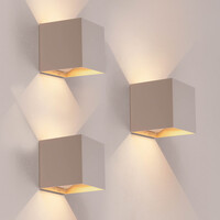 Ledvion 3x USB Oplaadbare Wandlamp Beige - Draadloos - 4000 mAh Accu - Geschikt voor Binnen & Buiten