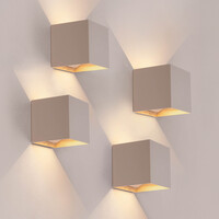 Ledvion 4x USB Oplaadbare Wandlamp Beige - Draadloos - 4000 mAh Accu - Geschikt voor Binnen & Buiten