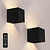 2x USB-C Oplaadbare Wandlamp - 2W - 150 Lumen - 2700K - IP44 - Draadloos - 1300 mAh Accu - Aluminium - Zwart