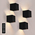 4x USB-C Oplaadbare Wandlamp - 2W - 150 Lumen - 2700K - IP44 - Draadloos - 1300 mAh Accu - Aluminium - Zwart