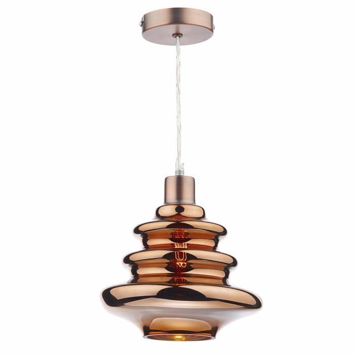 Coppered Ripple Glass Shade - Easy Fit Pendant Shade - Copy