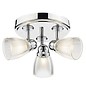 Ribbed Glass 3 Light Fitting - Polished Chrome