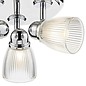 Ribbed Glass 3 Light Fitting - Polished Chrome