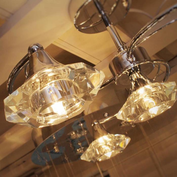 4 Light Crystal Ceiling Light - Polished Chrome