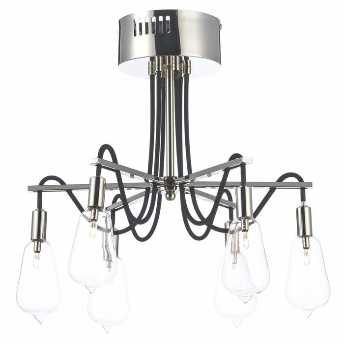 Industrial Cable Semi-Flush 6 Light - Polished Nickel