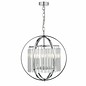 Contemporary Globe Pendant - Polished Chrome & Crystal Glass