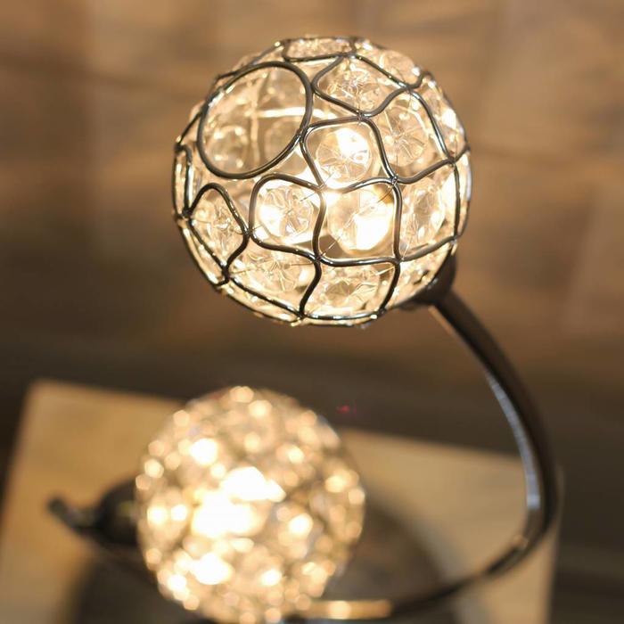 Glass Beaded Ball Table Lamp - Polished Chrome