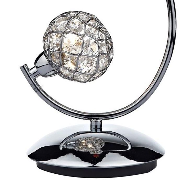 Glass Beaded Ball Table Lamp - Polished Chrome