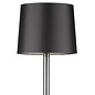 Smoked Glass Table Lamp with Grey Faux Silk Shade