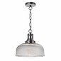 Irvine - Prismatic Glass & Nickel Industrial Pendant