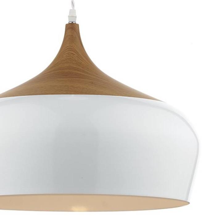 Oversized White Wood Pendant